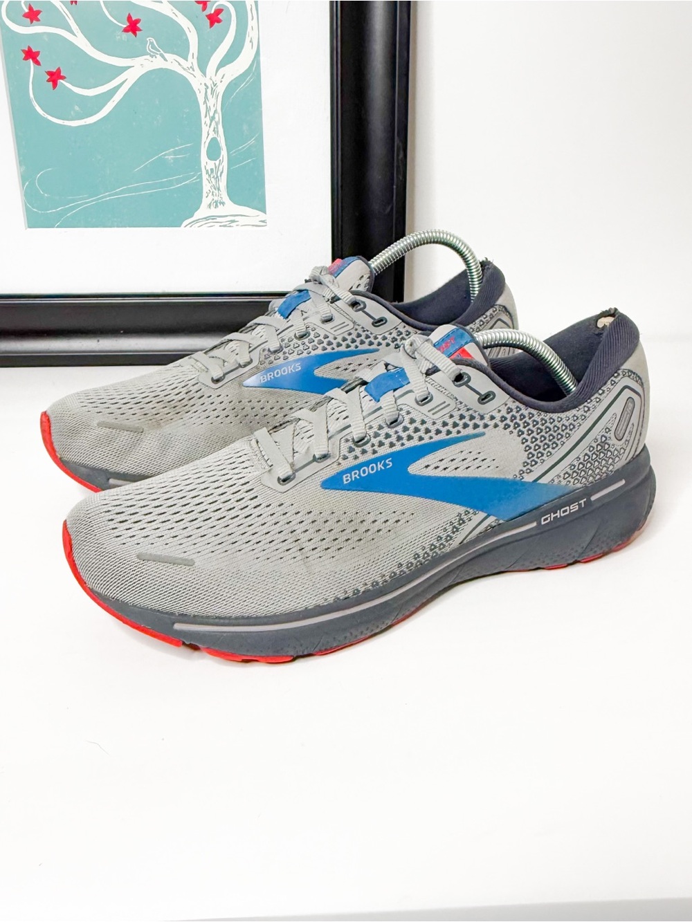 Brooks Ghost 15 Running Shoes Men’s Size 11 Gray Blue Orange Sneakers